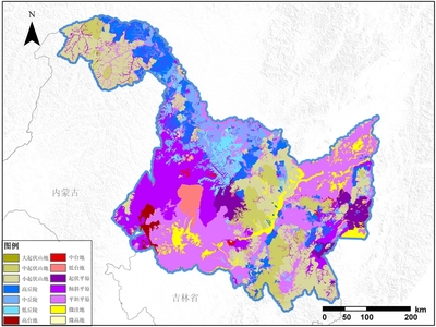 1990年-2015年黑龙江省地貌数据